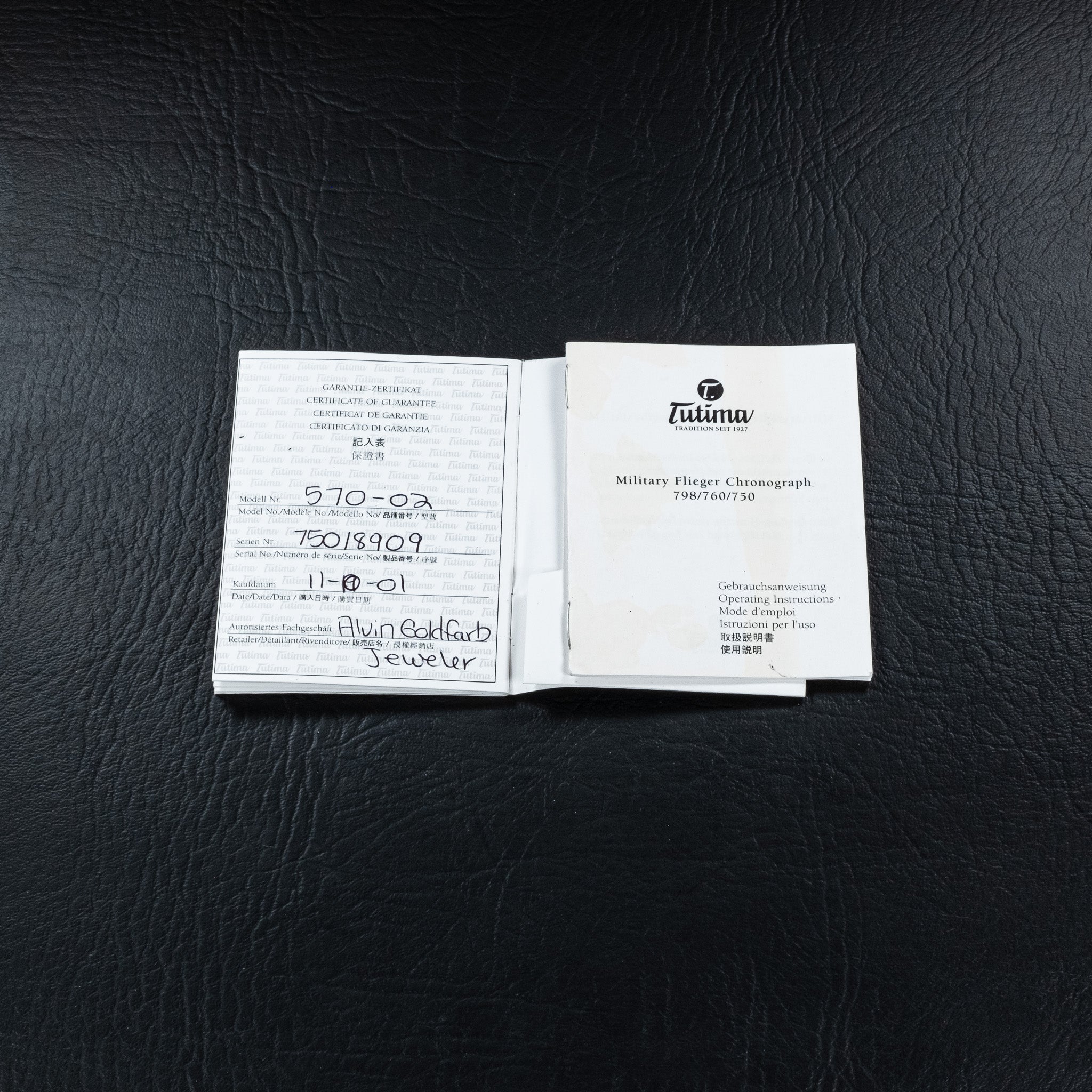 Tutima Military Air Force Chronograph - Full Set