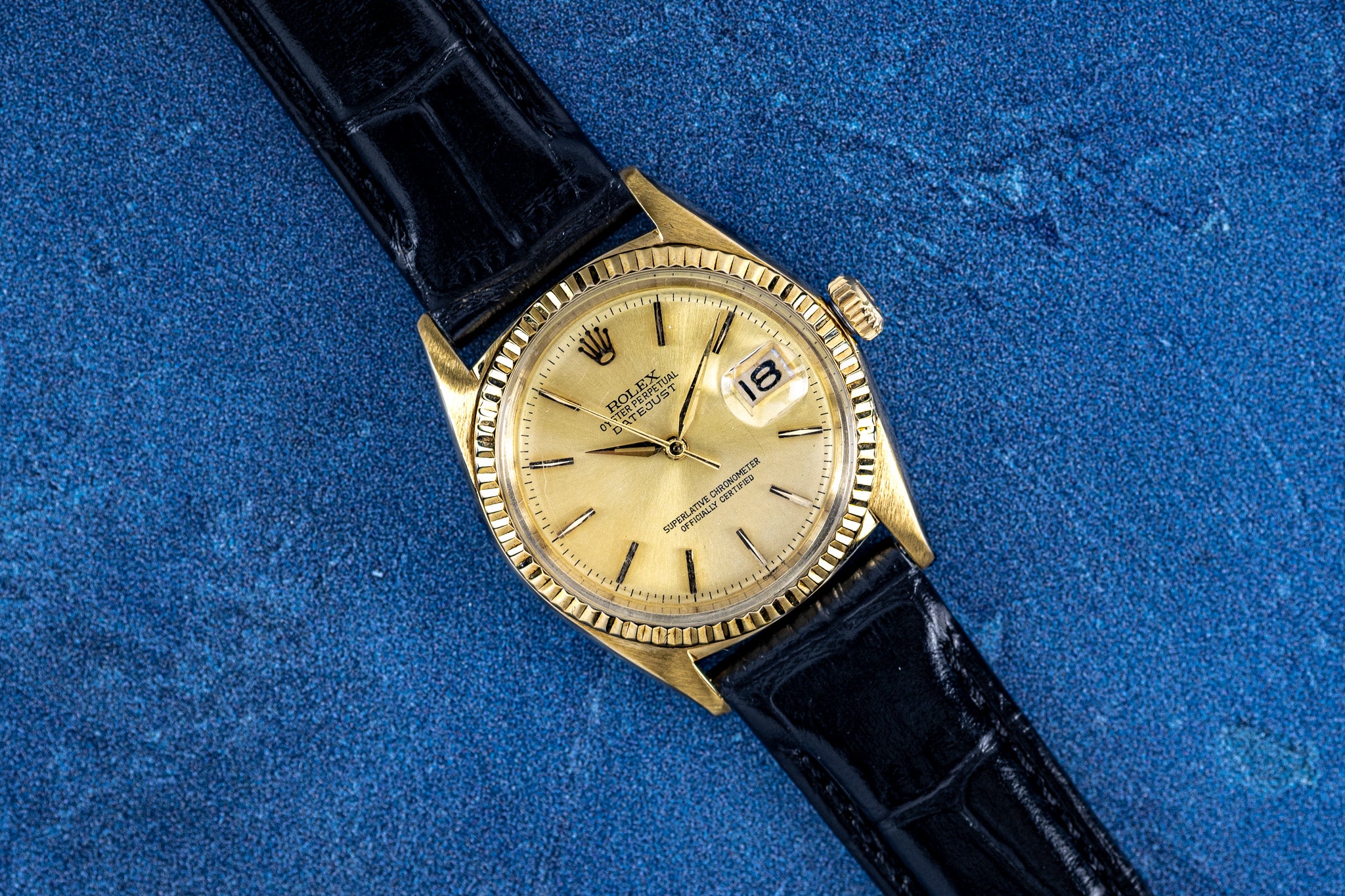 1964 Rolex Oyster Perpetual Datejust 1601 in 18K Gold